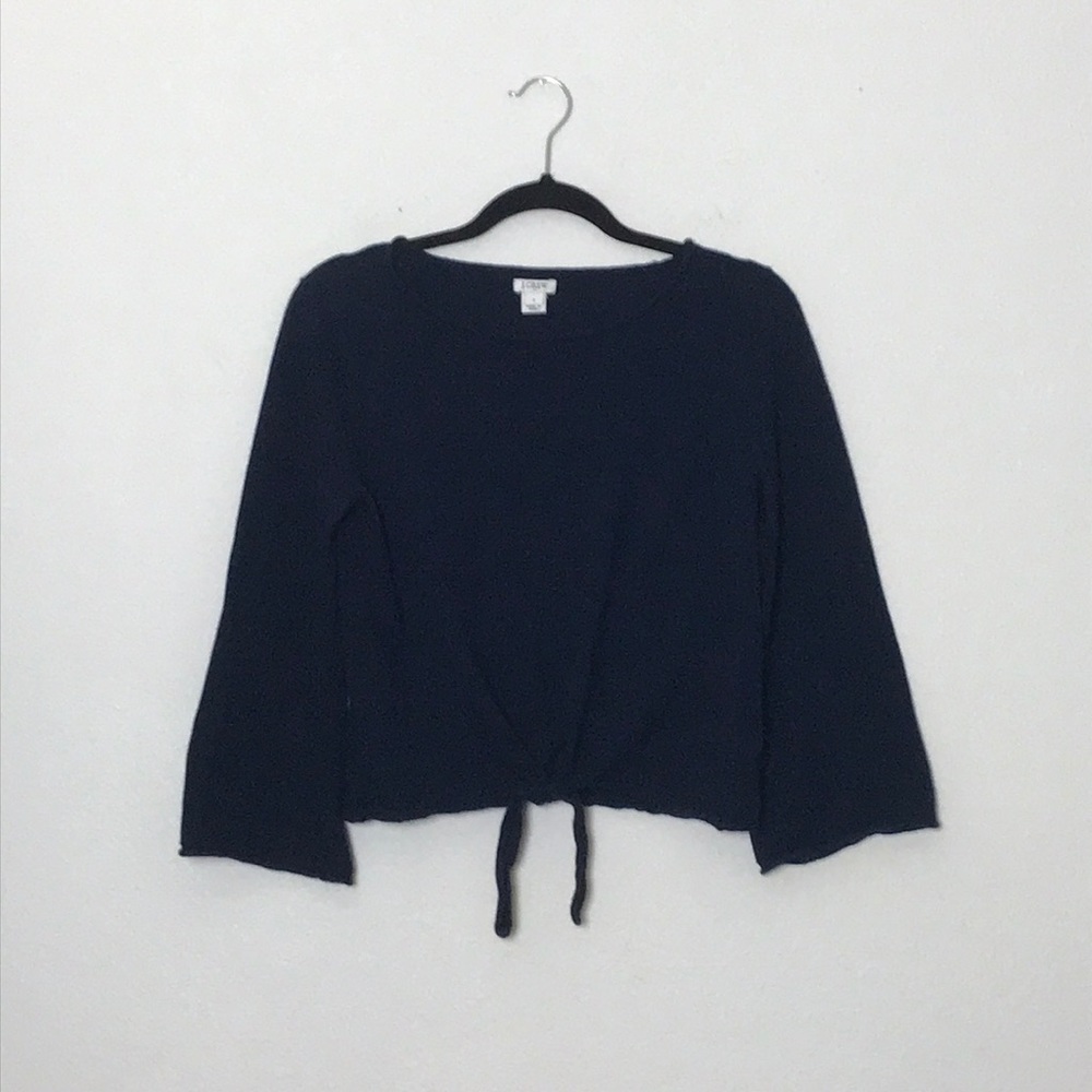 SALE ☆ J. Crew Blue Boatneck Tie-Front Sweater SM